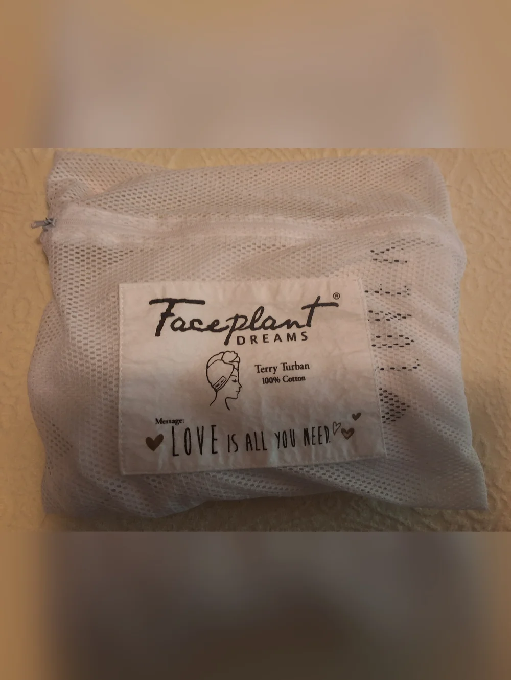 White 'Love Is All You' Hair Wrap Towel